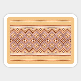 Beautiful floral pattern on a brown background Sticker